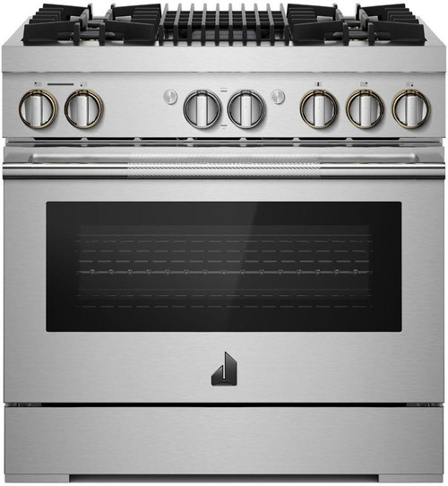 JDRP636HL JennAir RISE 36" Dual Fuel Professional Range 4 Burners and Grill - Stainless Steel