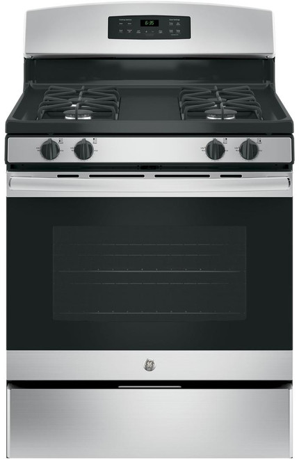 JGB635REKSS GE 30" 5.0 Cu. Ft. Self-Cleaning Freestanding Gas Range With 4 Cooktop Burners - Stainless Steel