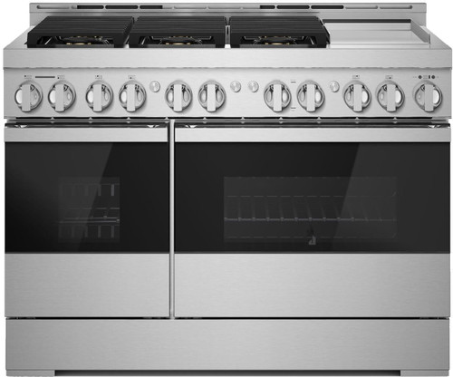 JGRP548HM JennAir NOIR 48" Gas Professional Range 6 Burners and Griddle - Floating Black Glass