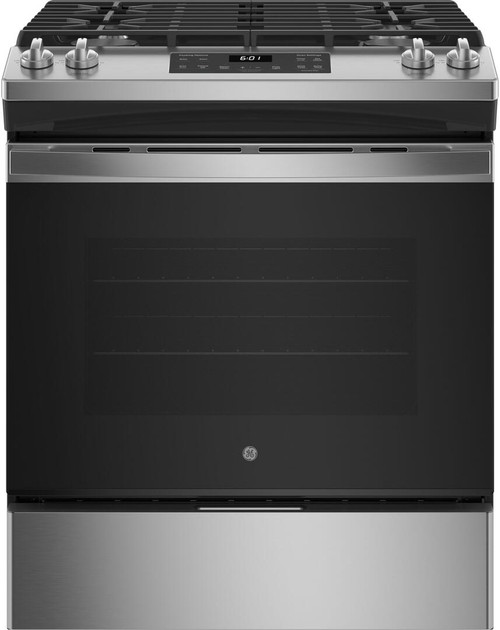 JGSS61SPSS GE 30" Slide In Front Control Gas Range - Stainless Steel