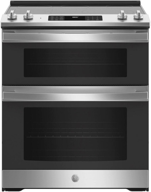 JSS86SPSS GE 30" Electric Slide In Convection Double Oven Range with 5 Elements - Stainless Steel