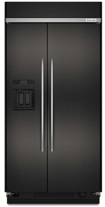 KBSD608EBS KitchenAid 48" Width Built-In Side by Side Refrigerator with Plus Temperature Management System - Black Stainless Steel