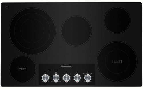 KCES556HBL KitchenAid 36" Electric 5 Element Cooktop with Hot Surface Indicator and Ultra Power Element - Black