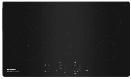 KCIG556JSS KitchenAid 36" Induction Cooktop with 5 Elements - Black with Stainless Steel Frame