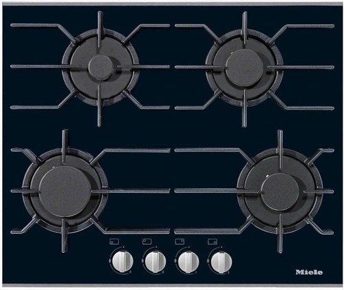 KM3010G Miele 24" 4 Burner Gas Glass Cooktop with Sealed Burners and GasStop - Natural Gas - Black
