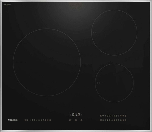 KM7720FR Miele 24" Smart and WiFi Enabled Electric Cooktop with 3 Cooking Elements and Hot Surface Indicator - Black with Stainless Steel Trim