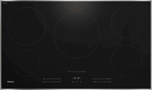 KM7740FR Miele 36" Smart and WiFi Enabled Electric Cooktop with 5 Cooking Elements and Hot Surface Indicator - Black with Stainless Steel Trim