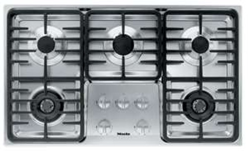 KM3475LP Miele 3000 Series 36" Liquid Propane Cooktop with Linear Grates - Stainless Steel