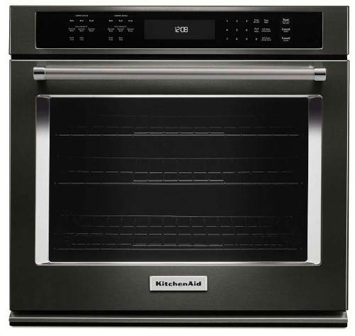 KOSE500EBS KitchenAid 30" Single Wall Oven with Even-Heat and True Convection - Black Stainless Steel