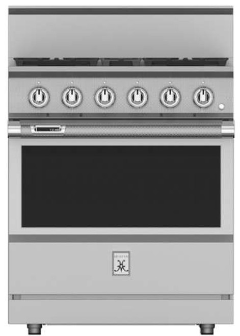 KRD304NG Hestan 30" KRD Series Dual Fuel Range with 4 Burners and PureVection Technology - Natural Gas - Steeletto Stainless Steel