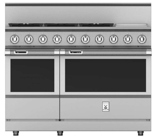 KRD485GDNG Hestan 48" KRD Series Dual Fuel Range with 5 Burners and 12" Griddle - Natural Gas - Steeletto Stainless Steel
