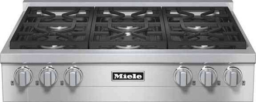 KMR11341G Miele 36" Rangetop with M Pro Dual Stacked Natural Gas Burner System with TrueSimmer - Stainless Steel