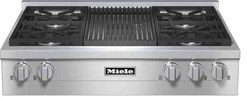 KMR11351G Miele 36" Natural Gas Rangetop with Grill & Backlit Precision Knobs - Stainless Steel