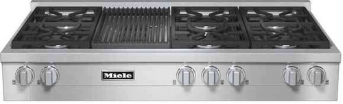 KMR13551LP Miele 48" LP Gas 6 Burner Rangetop with Grill - Stainless Steel