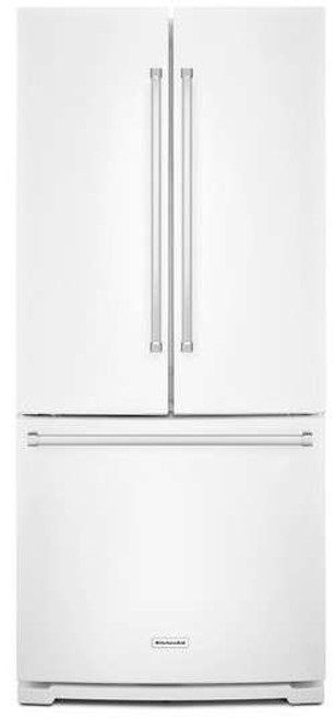 KRFF300EWH KitchenAid 20 Cu. Ft. 30" Width Standard Depth French Door Refrigerator with Interior Dispense - White