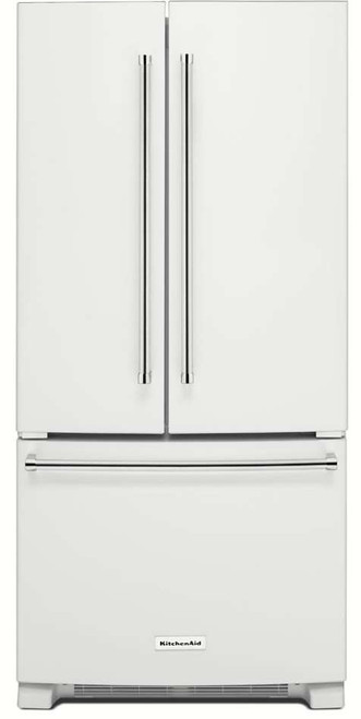 KRFF302EWH KitchenAid 22 Cu. Ft. 33" Width Standard Depth French Door Refrigerator with Interior Dispense - White