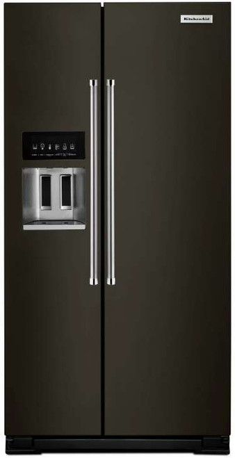 KRSF705HBS KitchenAid 36" Side-by-Side Refrigerator with In Door Ice System - PrintShield Black Stainless Steel