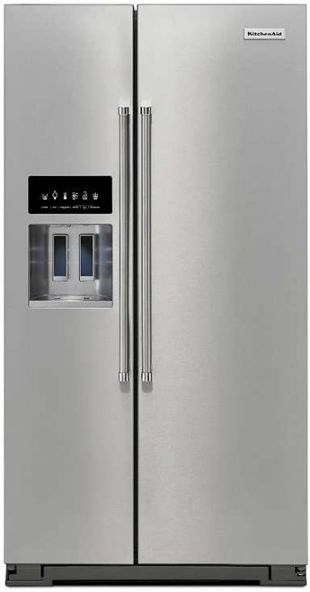 KRSF705HPS KitchenAid 36" Side-by-Side Refrigerator with In Door Ice System and Clear Door Bins - PrintShield Stainless Steel