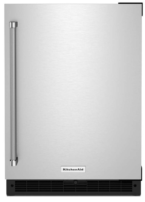 KURR114KSB KitchenAid 24" Undercounter Refrigerator - Right Hinge - Black Cabinet - Stainless Steel Doors