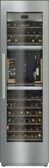 KWT2661SFS Miele 24" Master Cool II Series Smart Built In Triple Zone Wine Cooler with SommelierSet - Right Hinge - Stainless Steel