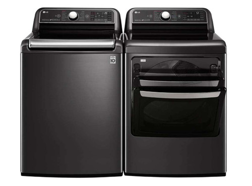 Package LG79BG - LG Appliance Laundry Package - Top Load Washer with Gas Dryer - Black Steel