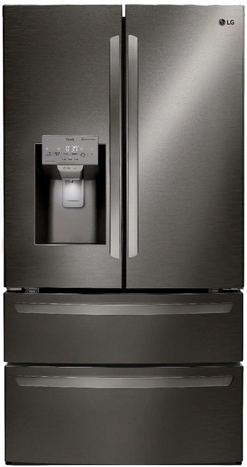 LMXS28626D LG 36" 27.8 cu. ft. Capacity 4 Door French Door Refrigerator with Slim SpacePlus Ice System - PrintProof Black Stainless Steel