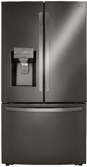 LRFXC2416D LG 36" WiFi Enabled 23.5 cu ft Capacity Counter Depth French Door Refrigerator with Dual Ice Maker- PrintProof Black Stainless Steel