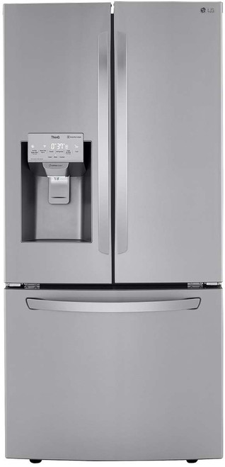 LRFXS2503S LG 33" French Door Standard Depth Refrigerator with DoorCooling+ and SmartDiagnosis - PrintProof Stainless Steel