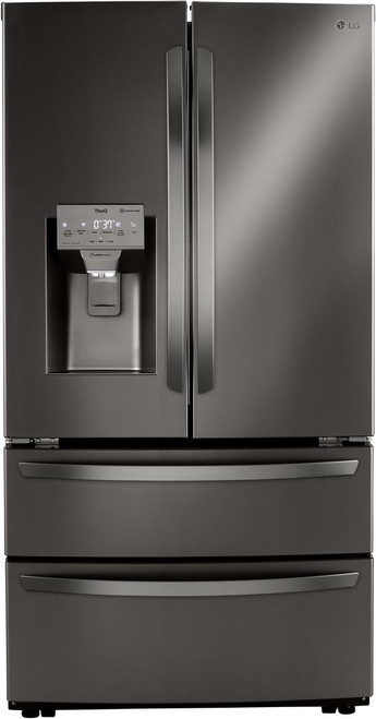 LRMXC2206D LG 36" 22 cu.ft. 4 Door Counter Depth French Door Refrigerator with Craft Ice - PrintProof Black Stainless Steel
