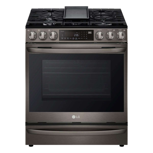 LSGL6337D LG 30" Gas Slide-in Range 6.3 cu.ft with Air Fry ProBake Convection Wi-Fi Air Fry and SousVide - Printproof Black Stainless Steel