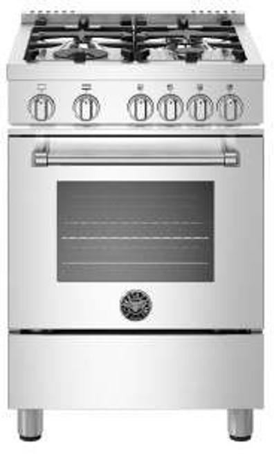 MAST244GASXE Bertazzoni 24" Master Series Free Standing 4 Burner All Gas Range- Stainless Steel