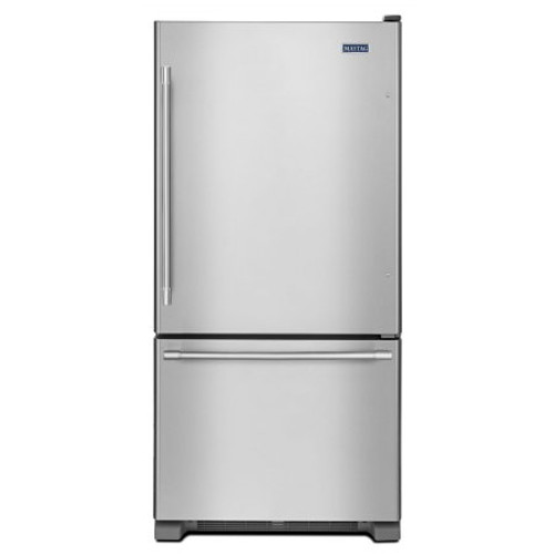 MBF2258FEZ Maytag 33" Bottom-Freezer Refrigerator with Humidity-Controlled FreshLock Crispers and Fingerprint Resistant Stainless Steel Stainless Steel