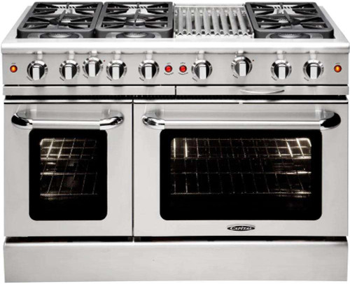 MCR486BL Capital Precision Series 48" Gas Range with 6 Power-Flo Burners & Hybrid Radiant BBQ Grill - Liquid Propane - Stainless Steel