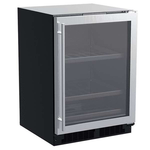 MLBV224SG01A Marvel 24" Beverage Center with Convertible Shelves Glass Door - Stainless Steel