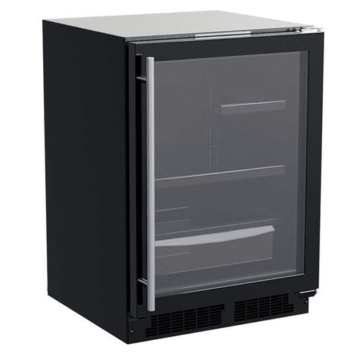 MLRE224BG01A Marvel 24" Undercounter Refrigerator with Convertible Shelf and Glass Door - Black