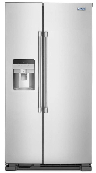 MSS25C4MGZ Maytag 36" 25 cu. ft. Side by Side Refrigerator with Store In Door Ice and Water Dispenser - Fingerprint Resistant Stainless Steel