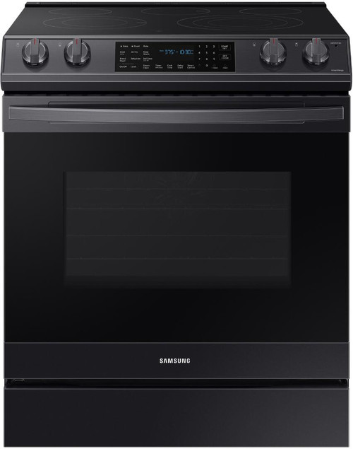 NE63T8511SG Samsung 30" Front Control Wifi Enabled Slide-In Electric Range with Air Fry and Convection - Fingerprint Black Resistant Stainless Steel