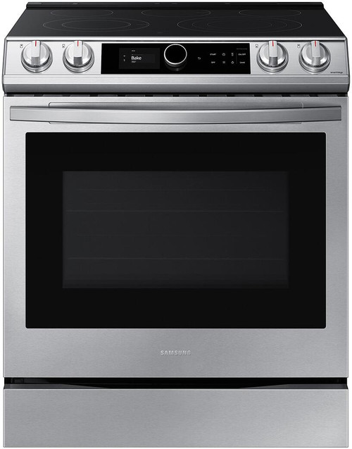 NE63T8711SS Samsung 30" Front Control Wifi Enabled Slide-In Electric Range with Air Fry and Smart Dial - Fingerprint Resistant Stainless Steel
