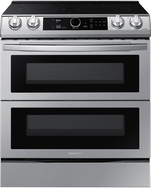 NE63T8751SS Samsung 30" Samsung Flex Duo Front Control Wifi Enabled Slide-In Electric Range with Air Fry and Smart Dial - Fingerprint Resistant Stainless Steel