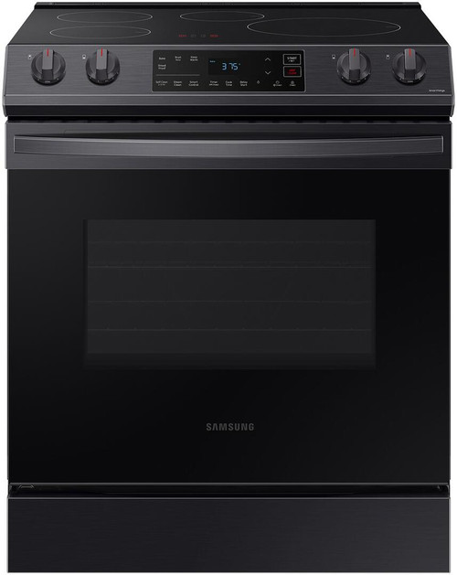 NE63B8211SG Samsung 30" Front Control WiFi Enabled Slide-In Induction Range - Black Stainless Steel