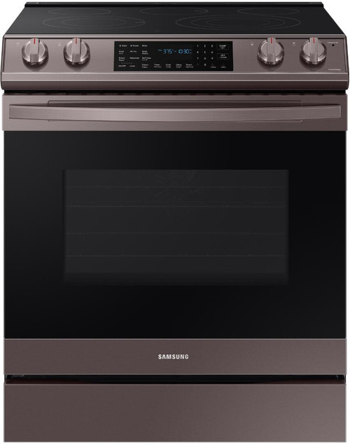 NE63T8511ST Samsung 30" Front Control Wifi Enabled Slide-In Electric Range with Air Fry and Convection - Fingerprint Resistant Tuscan Stainless Steel