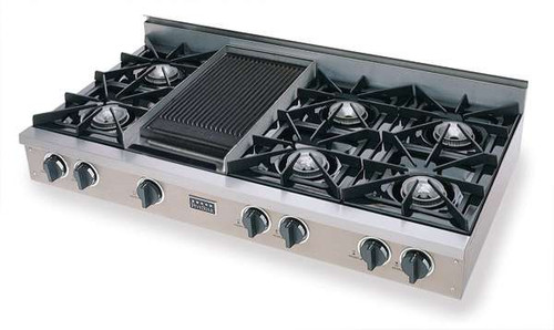 TTN0487 Five Star 48'' Natural Gas Pro Cooktop with 6 Open Burners and Grill/Griddle - Natural Gas - Stainless Steel