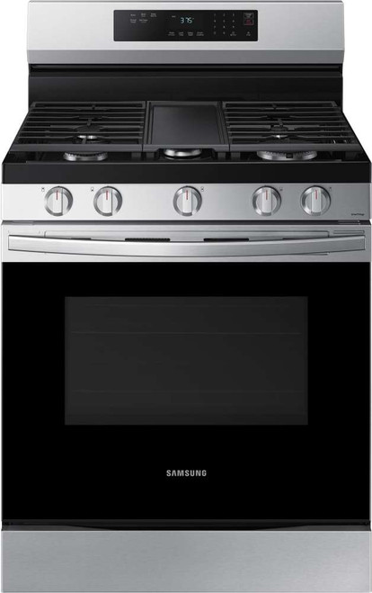 NX60A6311SS Samsung 30" Smart Gas Range with 5 Burners and Integrated Griddle - Fingerprint Resistant Stainless Steel