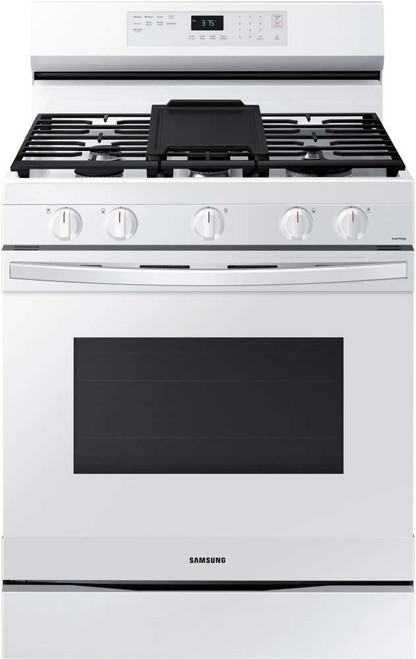 NX60A6511SW Samsung 30" Smart Gas Convection Range with 5 Sealed Burners and No Pre Heat Air Fry - White