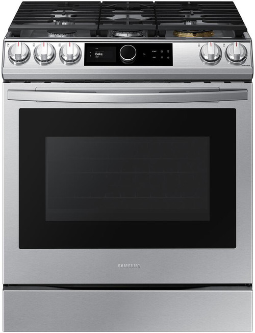 NX60T8711SS Samsung 30" Front Control Wifi Enabled Slide-In Gas Range with Air Fry and Smart Dial - Fingerprint Resistant Stainless Steel