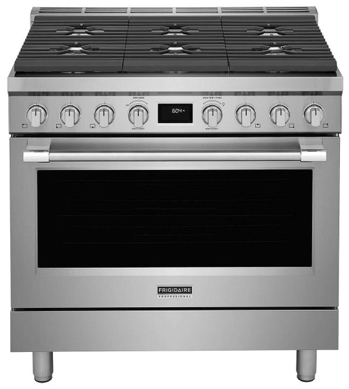 PCFD3670AF Frigidaire Professional 36" Dual Fuel Freestanding Range with Total Convection - Smudge Proof Stainless Steel