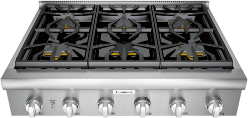 PCG366W Thermador 36" Professional 6 Burner Rangetop with Precision Simmering and QuickClean Base - Stainless Steel