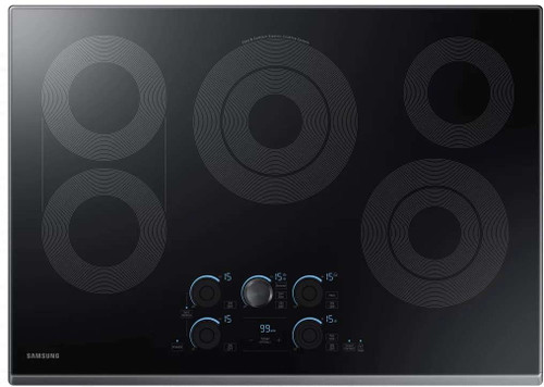 NZ30K7570RG Samsung 30" Electric Cooktop with 5 Burners and Hot Surface Indicator Light - Black Stainless Steel