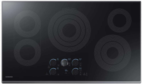 NZ36K7570RG Samsung 36" Electric Cooktop with 5 Burners and Hot Surface Indicator Light - Black Stainless Steel