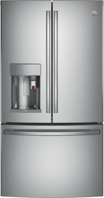 PFE28PYNFS GE Profile 36" 27.7 Cu. Ft. Smart French-Door Refrigerator with Keurig K-Cup Brewing System - Fingerprint Resistant Stainless Steel